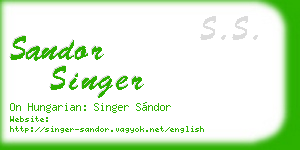 sandor singer business card