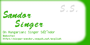 sandor singer business card